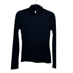 Free People Ribbed Turtleneck in Black size Large